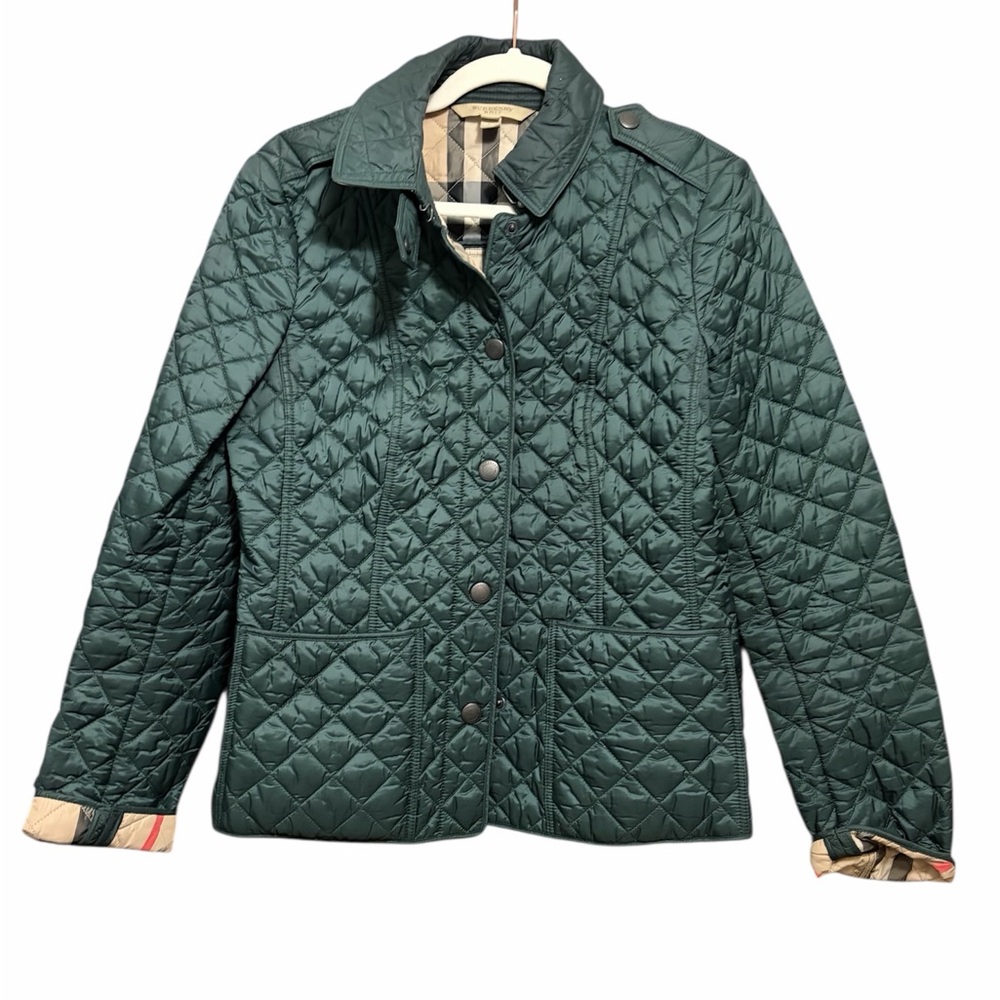 Authentic Burberry Dark Green Quilted Puffer Jacket